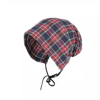 氧气樱桃 美式复古格纹绑带辣妹时髦显脸小嘻哈 棉 其他帽子 男女同款情侣款
