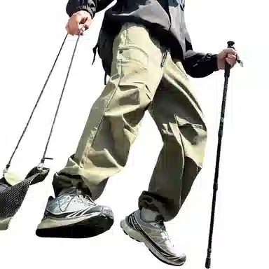 顶峰保罗 美式高街防风防水软壳机能风直筒裤无性别主义户外登山骑行山系伞兵工装褶皱运动阔腿长裤显高显瘦宽松百搭垂感休闲裤 男女同款