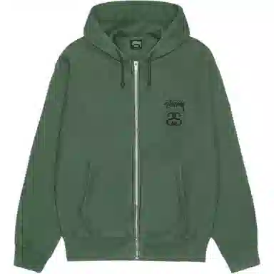 Stussy FW25 Stock Link Zip Hoodie Pigment Dyed