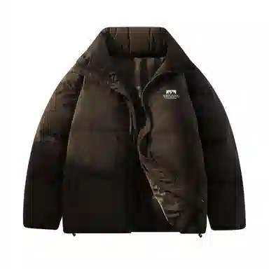 鸭鸭 经典暖冬系列 简约字母印花设计感青少年基础款立领拉链纯色套头学生党好物宽松休闲百搭 防寒保暖显瘦羽绒服 男女同款