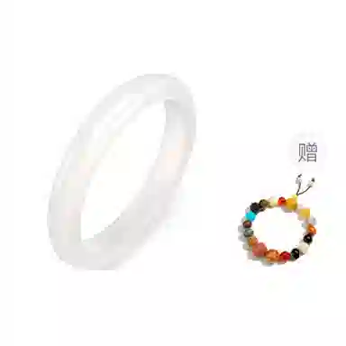 中国黄金 珍·尚银 白月光荔枝冻 国潮小众 新中式古色古香显白水润玉镯饰 清透淡雅 玉髓  女生 手镯 女款 礼盒