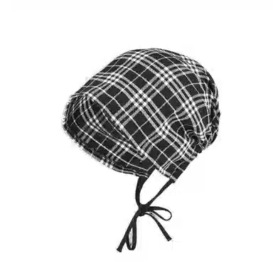 氧气樱桃 美式复古格纹绑带辣妹时髦显脸小嘻哈 棉 其他帽子 男女同款情侣款