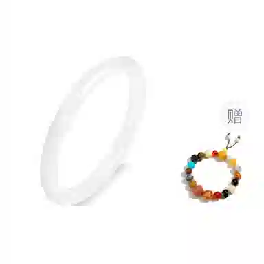 中国黄金 珍·尚银 白月光荔枝冻 国潮小众 新中式古色古香显白水润玉镯饰 清透淡雅 玉髓  女生 手镯 女款 礼盒