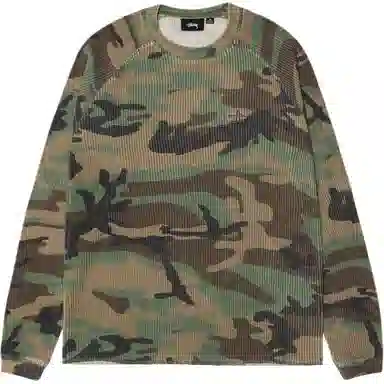 Stussy FW24 RAGLAN THERMAL LS CREW logoT