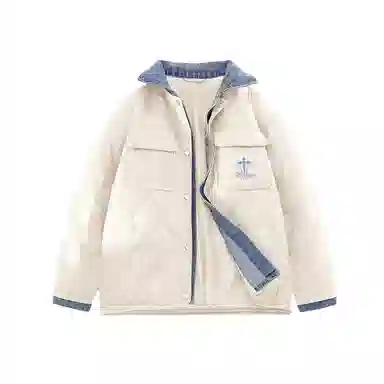 鸭鸭 字母宽松翻领长袖羽绒服 女款