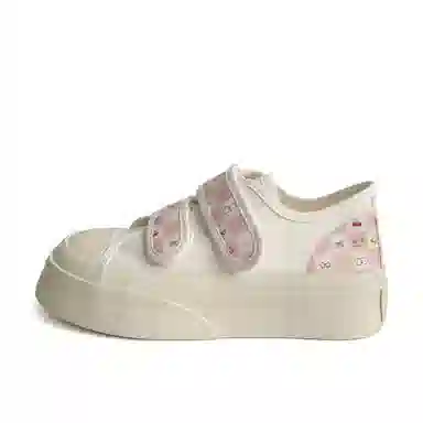 日系复古可爱格子休闲厚底时尚 低帮 帆布鞋 女款