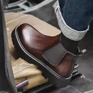 超纤皮 英伦风时尚简约通勤百搭款 短筒 经典切尔西靴 男款