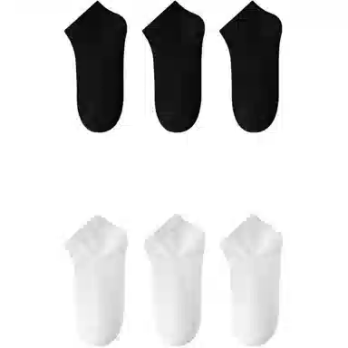 妮轻 纯棉防臭吸汗纯色简约短袜 男款