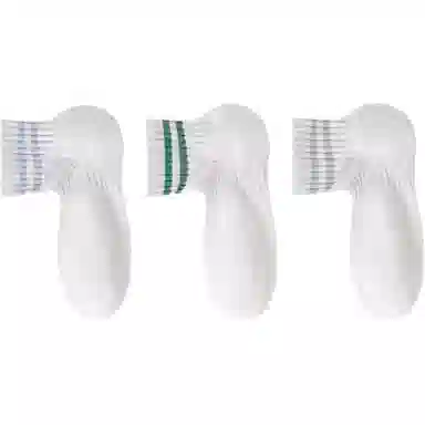 二三二三 纯白薄款撞色条纹高弹不勒脚舒适柔软抗菌防臭防滑健身瑜伽运动袜日常通勤简约时尚百搭短袜中筒袜 女款