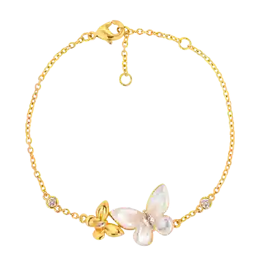 一撇一捺 蝶梦流光系列 蝶舞翩然 合金 手链 女款 金色