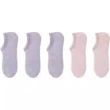 二三二三 纯色柔软条纹薄款船袜跑步健身抗菌防臭高弹不勒脚防滑运动袜简约日常通勤百搭袜组合装短袜 男款