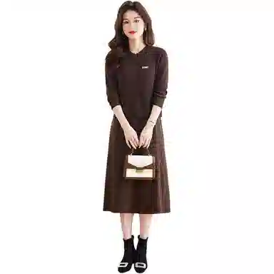 稻草人 简约百搭气质马甲背心裙针织套装 女款