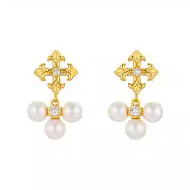 一撇一捺 权杖之泪系列泪雨 合金 耳环 女款 金色