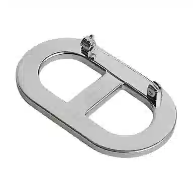 Hermes Logo Brooch Black