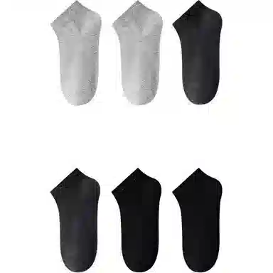 妮轻 纯棉防臭吸汗纯色简约短袜 男款