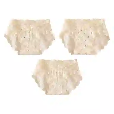 二三二三 日系甜美交叉蕾丝花边少女轻薄透气亲肤柔软舒适小碎花纯欲清新日常简约百搭短裤组合装三角内裤 女款