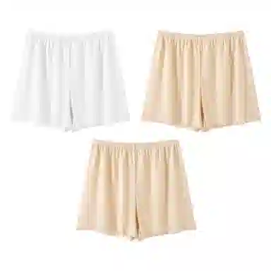 二三二三 清新冰丝无痕亲肤柔软舒适女士纯色防夹臀防走光安全裤透气不闷汗可外穿简约日常打底短裤组合装 平角内裤 女款