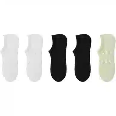 二三二三 纯色柔软条纹薄款船袜跑步健身抗菌防臭高弹不勒脚防滑运动袜简约日常通勤百搭袜组合装短袜 男款