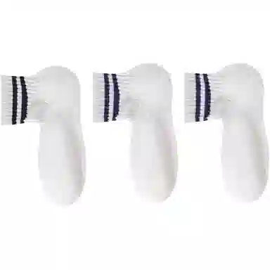 二三二三 纯白薄款撞色条纹高弹不勒脚舒适柔软抗菌防臭防滑健身瑜伽运动袜日常通勤简约时尚百搭短袜中筒袜 女款