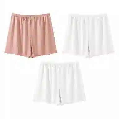 二三二三 清新冰丝无痕亲肤柔软舒适女士纯色防夹臀防走光安全裤透气不闷汗可外穿简约日常打底短裤组合装 平角内裤 女款