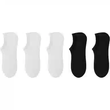 二三二三 纯色柔软条纹薄款船袜跑步健身抗菌防臭高弹不勒脚防滑运动袜简约日常通勤百搭袜组合装短袜 男款