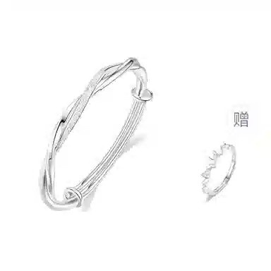 【莫比乌斯环】 冰心雨 爱意交织浪漫寓意 实心推拉可调节 女性轻奢简约时尚高级感日常百搭优雅气质 合金 手镯 女款