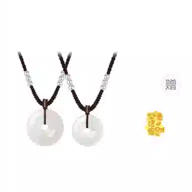 【足银纯银S999】 百利金 平安扣 平安转运吉祥纳福国潮新中式简约气质经典百搭小众设计转运珠锁骨链#好运 玉髓 项链 男女同款情侣款