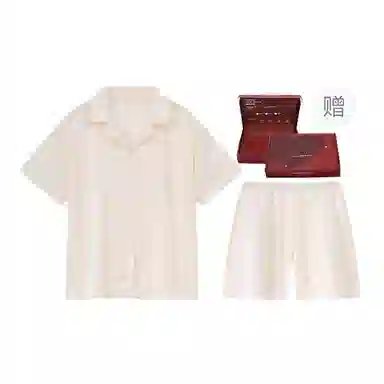 静英鸾 纯色翻领简约风时尚休闲家居服睡衣礼盒 男女同款