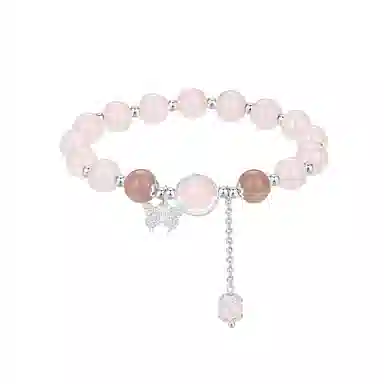 【情书I招财福蝶】 七可 梦幻灵动蝶舞 浪漫告白温柔独特招桃花主正缘转运能量约会告白#好运 粉水晶 手串 女款