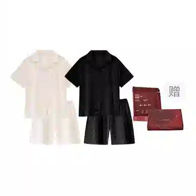 静英鸾 纯色翻领简约风时尚休闲家居服睡衣礼盒 男女同款