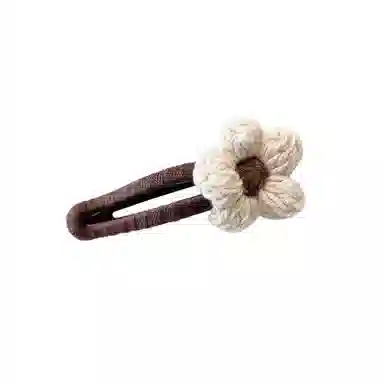 希铃 高级感秋冬 针织花朵 布艺 发夹 女款