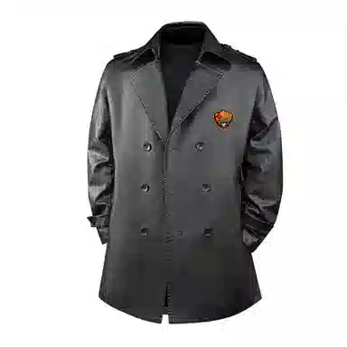 巴塞罗那足球俱乐部 美式高级痞帅胸针可拆卸英伦风宽松质感时尚百搭休闲皮衣 男女同款