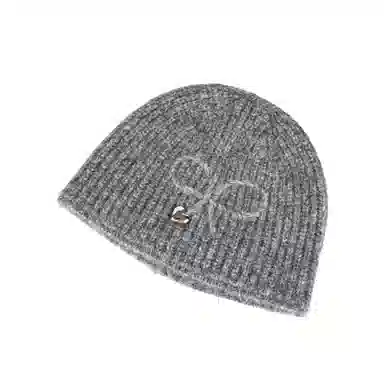 氧气樱桃 韩版蝴蝶结针织帽保暖防寒显脸小仿羊毛包头帽套头#好运 腈纶 绒线帽 男女同款情侣款