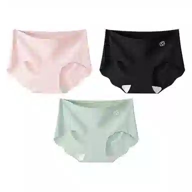 二三二三 清新山茶花奶皮隐形无痕可爱花边亲肤柔软舒适透气吸汗纯色简约日常百搭短裤组合装三角内裤 女款