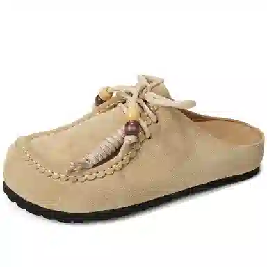 GOSO Kangaroo Leather Platform Slides