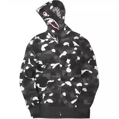 A BATHING APE City Camo Shark Full Zip Hoodie Black