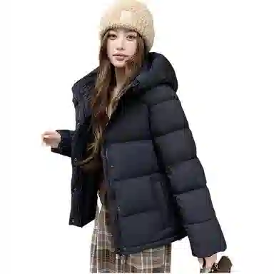 敲模女孩 韩系学院外套宽松面包连帽棉服 女款