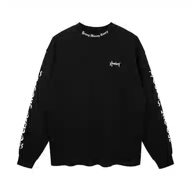 MOONWAV Gothic Letter Print Long Sleeve T-Shirt