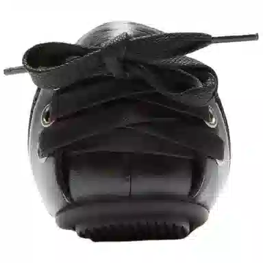 Acne Studios Lambskin Round Toe Lace-Up Ballet Flats Black