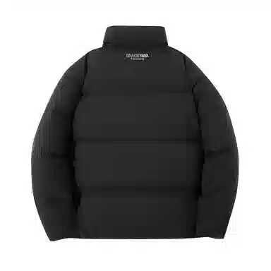 鸭鸭 经典暖冬系列 简约字母厚板设计感青少年基础款立领拉链纯色套头日常休闲旅游学生党好物 防寒保暖显瘦百搭羽绒服 男女同款