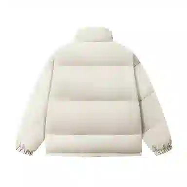 鸭鸭 经典暖冬系列 青少年冬季基础款简约字母数字印花设计感百搭休闲学生党好物防寒保暖显瘦显高拉链纽扣立领羽绒服 男女同款