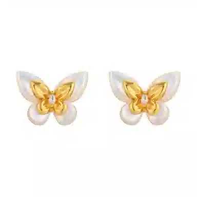 一撇一捺 蝶梦流光系列蝶舞翩然 合金 耳钉 女款