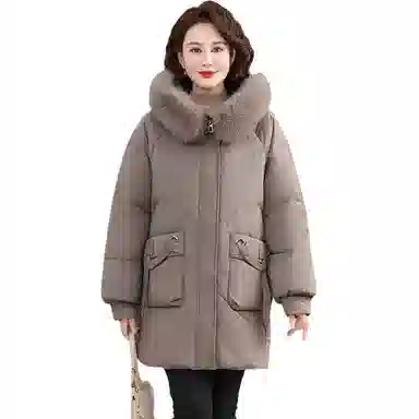 雅鹿 百搭时尚潮流长袖毛领羽绒服 女款