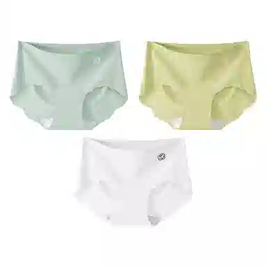 二三二三 清新山茶花奶皮隐形无痕可爱花边亲肤柔软舒适透气吸汗纯色简约日常百搭短裤组合装三角内裤 女款