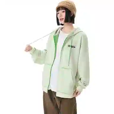 【反穿多巴胺】布客行 彩色条纹木耳边拆卸别针美式复古高街港风回潮设计连帽落肩口袋系带开衫宽松舒适百搭华棉长袖外套 卫衣 男女同款