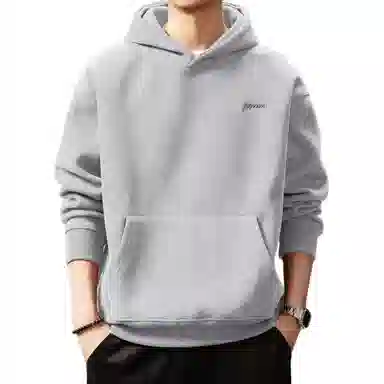 贵色 美式复古纯色简约刺绣重磅学院风潮流时尚百搭连帽休闲日常穿搭上衣卫衣 男女同款