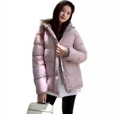 敲模女孩 韩系学院外套宽松面包连帽棉服 女款