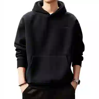 贵色 美式复古纯色简约刺绣重磅学院风潮流时尚百搭连帽休闲日常穿搭上衣卫衣 男女同款