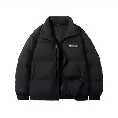 鸭鸭 经典暖冬系列 简约字母印花设计感青少年基础款纯色拉链套头学生党好物宽松休闲百搭防寒保暖显瘦小众立领羽绒服 男女同款