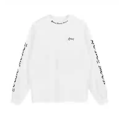 MOONWAV Gothic Letter Print Long Sleeve T-Shirt